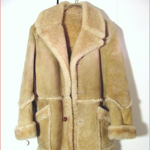 Vtg Berman's Shearling Mountain Man Winter Coat Sz 42